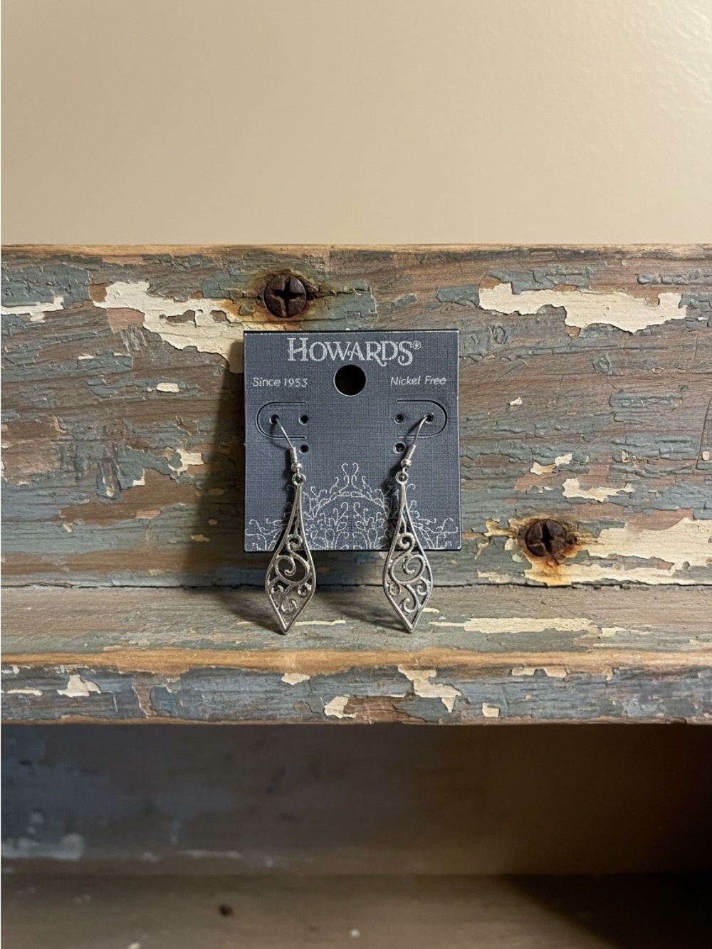 Howards Silver Filigree Nickel- Free Drop Earrings